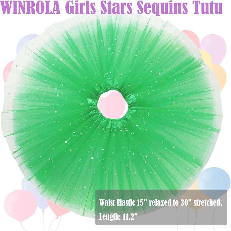 WINROLA Girls Stars Sequins Tutu Skirt Princess Ballet Dance Tutu Dress 3 Layered Halloween Christmas Tutu - Image 2